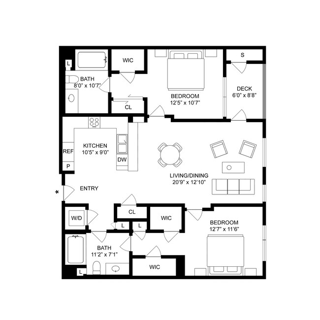 2 Bed, 2 Bath C 305 floor plan